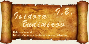 Isidora Budimirov vizit kartica